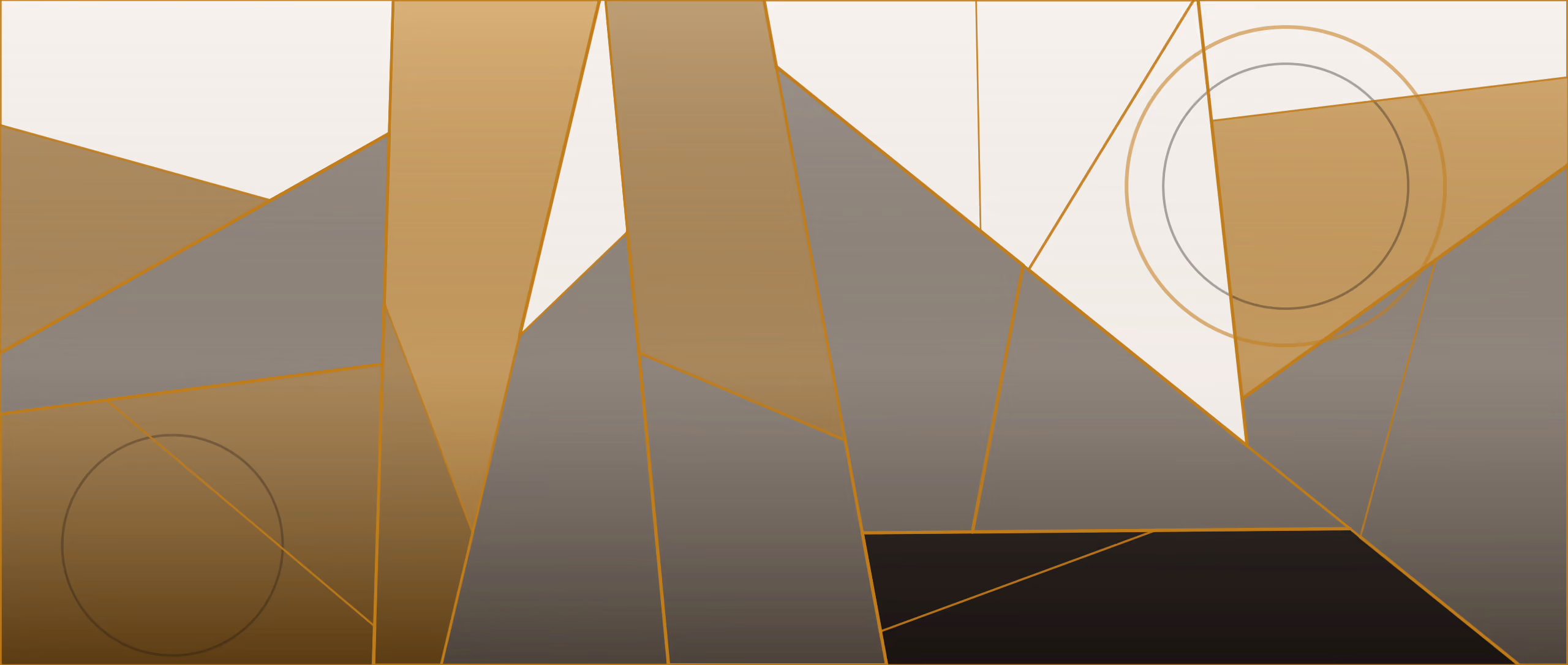 A shattered surface pieced back together with gold seams, kintsugi-style, in the course's gold-and-ink palette
