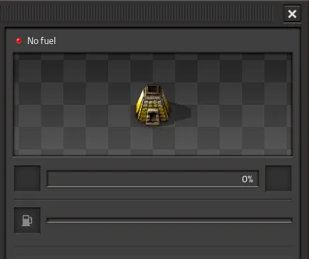 The stone furnace GUI showing an ore stack already loaded but the fuel stack empty, the furnace idle for lack of coal rather than lack of ore