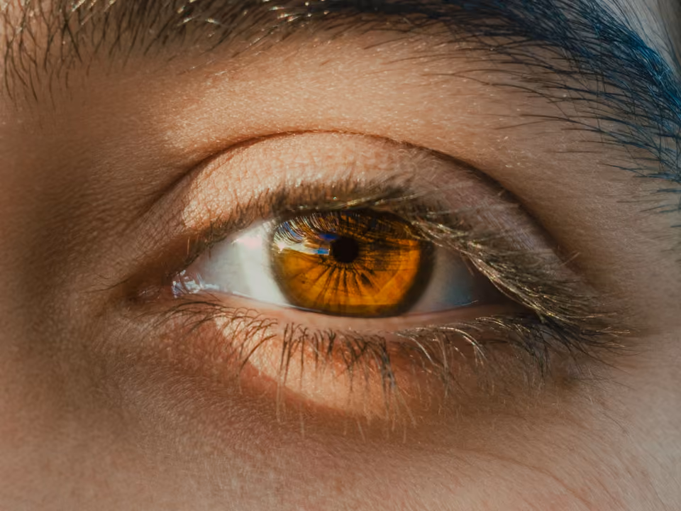 An extreme close-up of a human eye