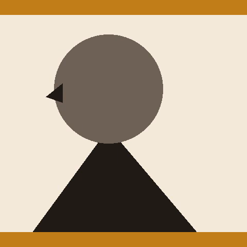 A stylised portrait of a person in three-quarter view, flat grey and black shapes on warm cream, in a two-ink risograph print