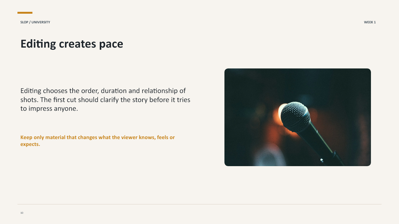 Slide 10 of 20: Week 1 Visual Storytelling for Short-Form Media