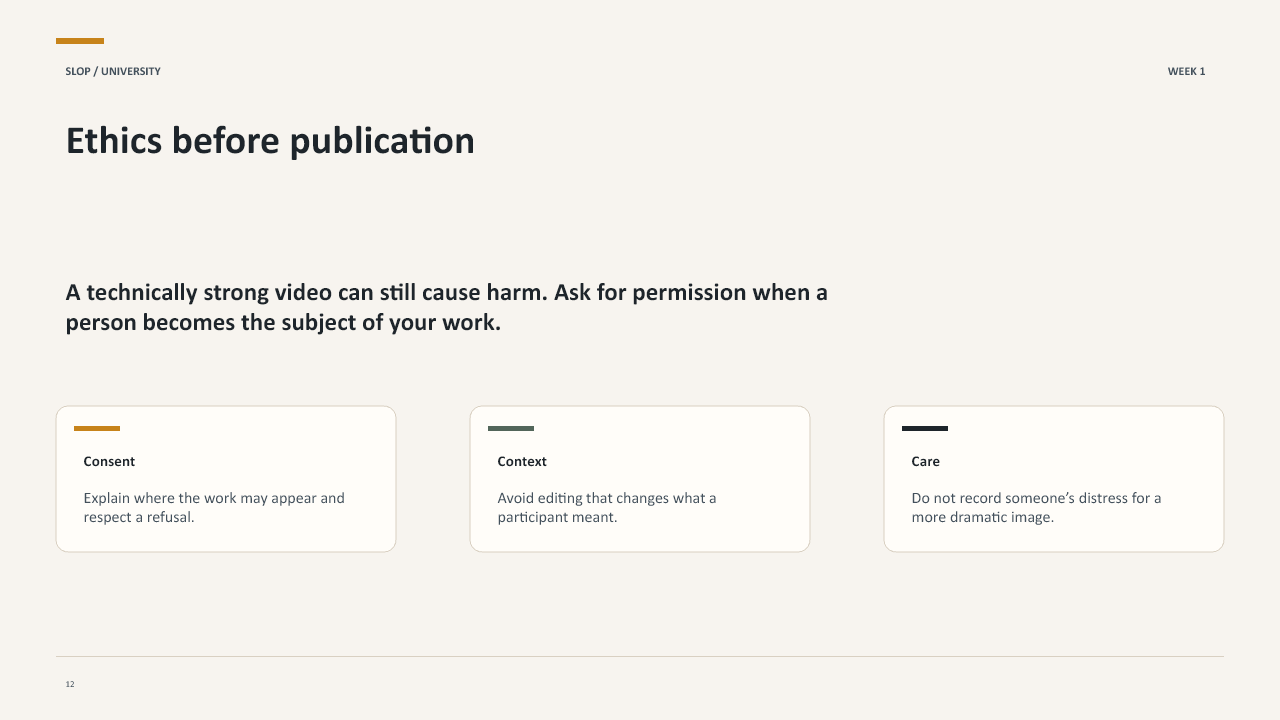 Slide 12 of 20: Week 1 Visual Storytelling for Short-Form Media