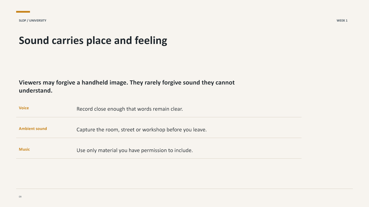 Slide 9 of 20: Week 1 Visual Storytelling for Short-Form Media