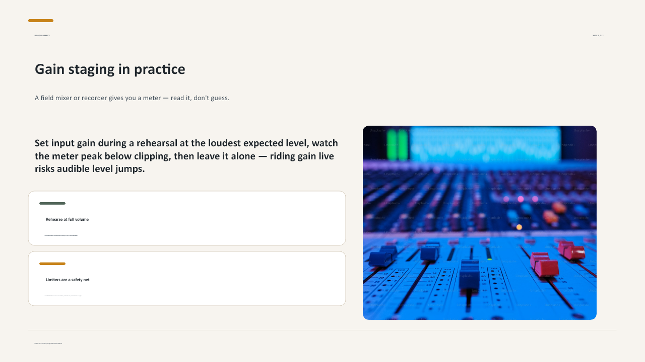 Slide 17 of 27: Week 4 Recording Sound