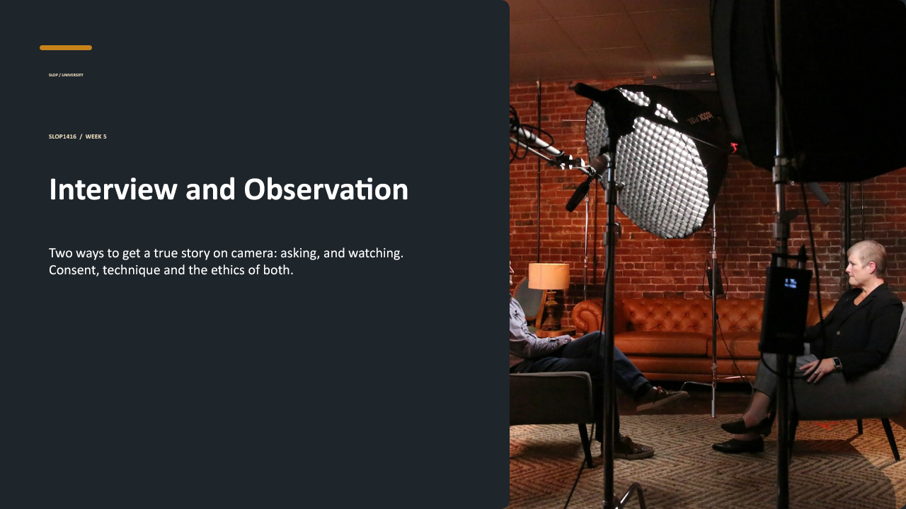 Slide 1 of 25: Week 5 Interview and Observation