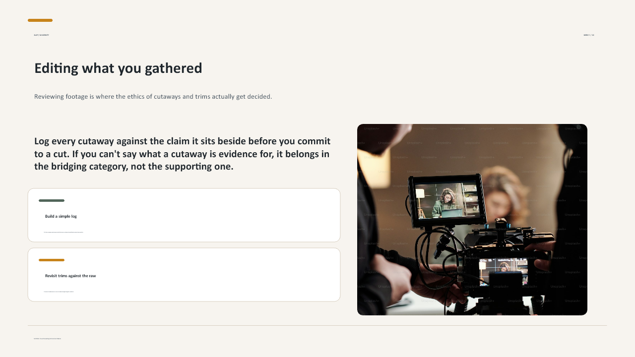 Slide 22 of 25: Week 5 Interview and Observation