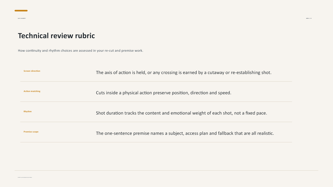 Slide 25 of 26: Week 8 Continuity and Rhythm