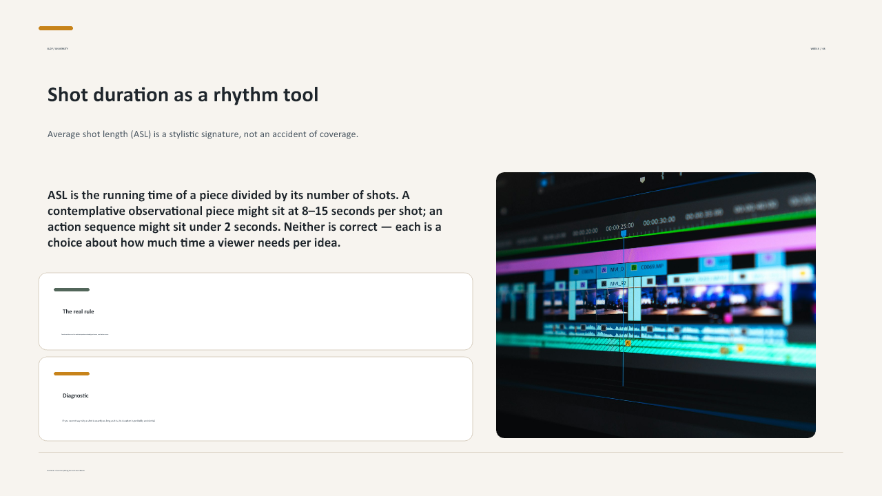 Slide 8 of 26: Week 8 Continuity and Rhythm