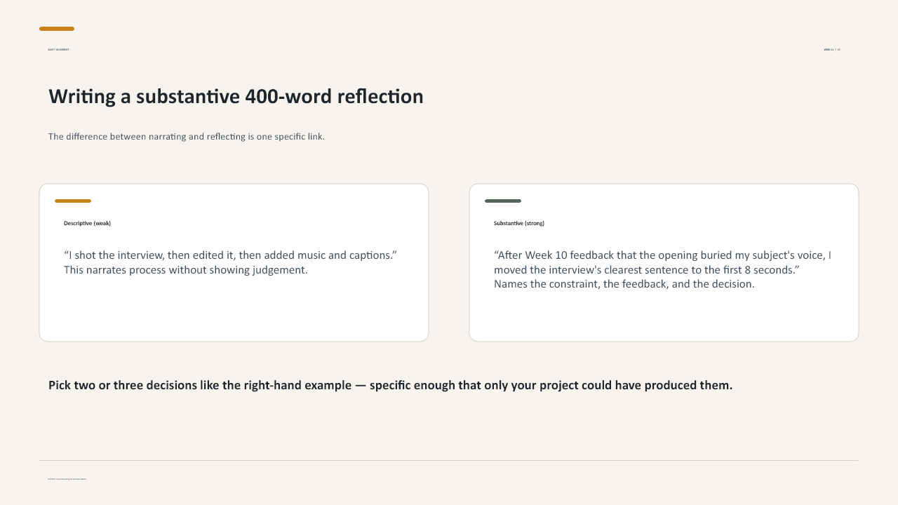Slide 15 of 23: Week 11 Revision and Peer Review