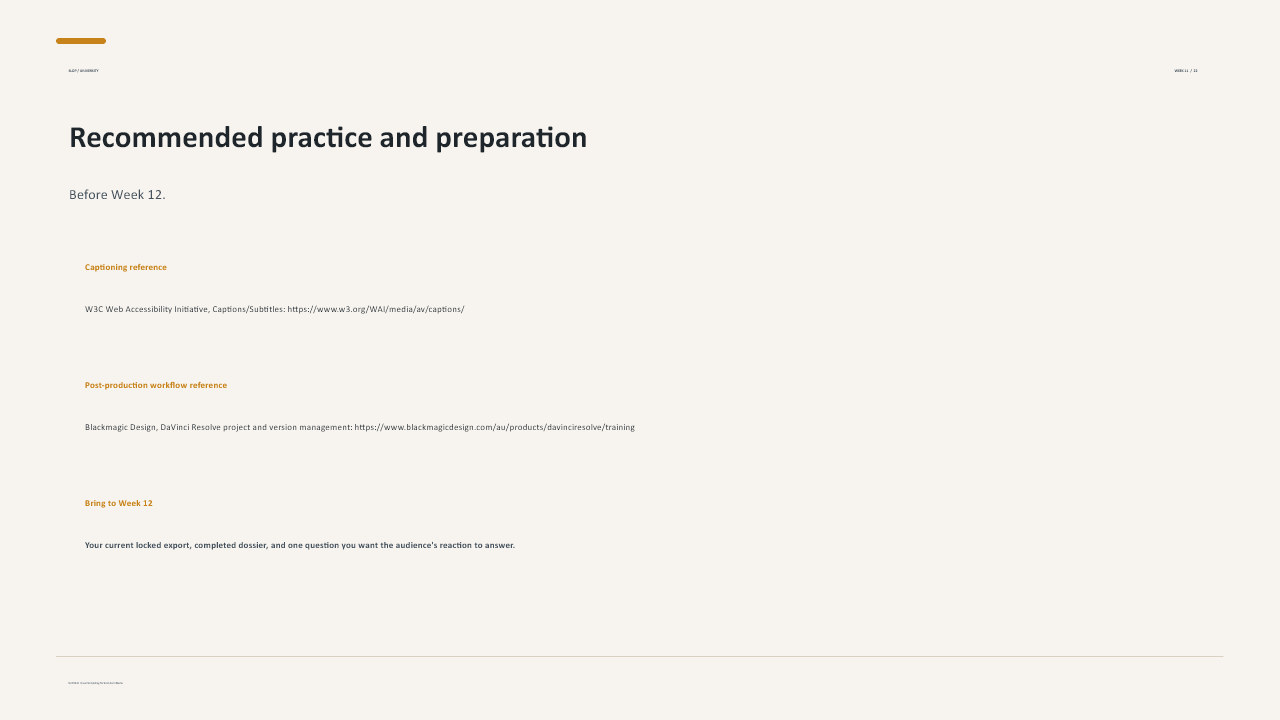 Slide 22 of 23: Week 11 Revision and Peer Review