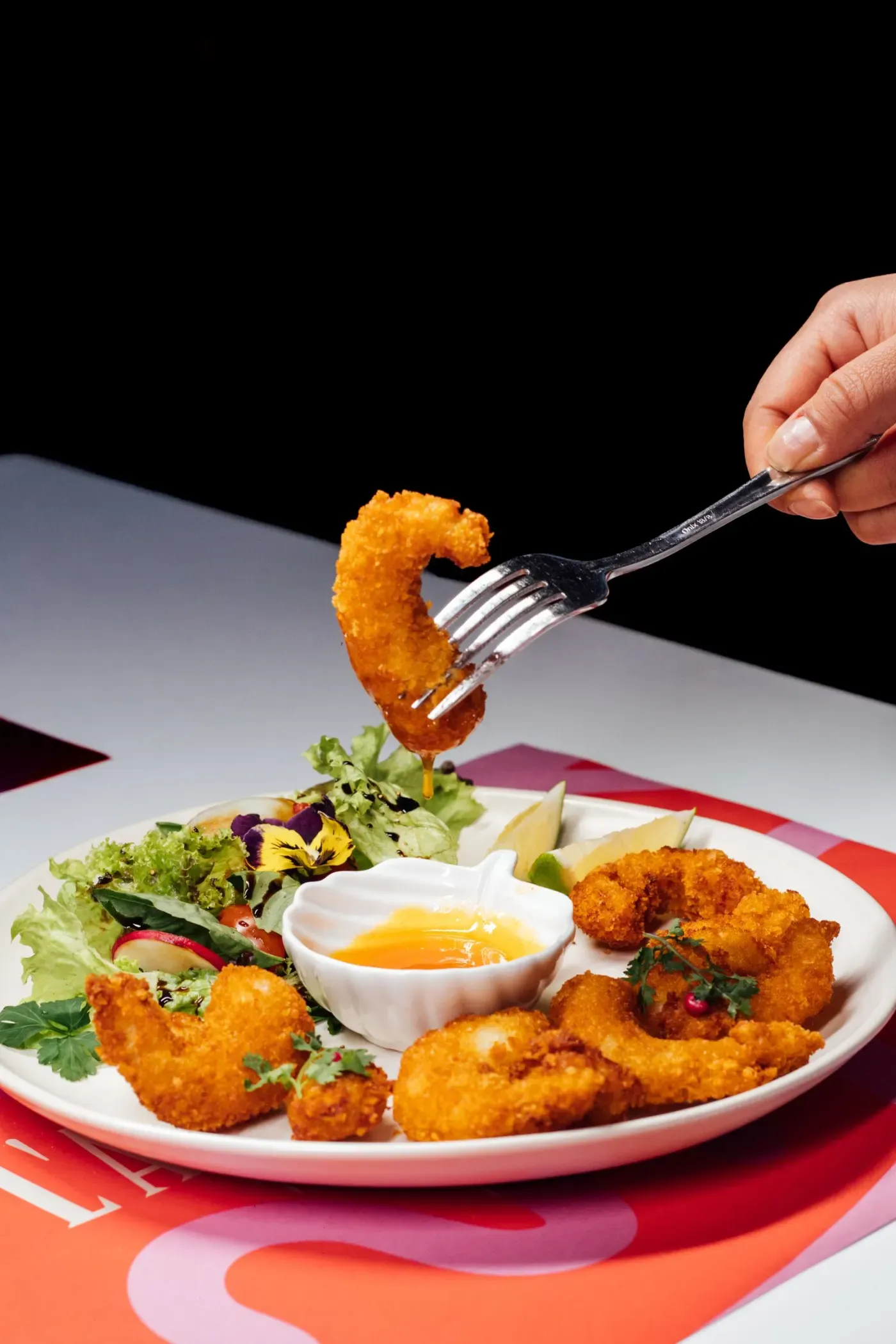 Close-up of a crispy fried crust texture