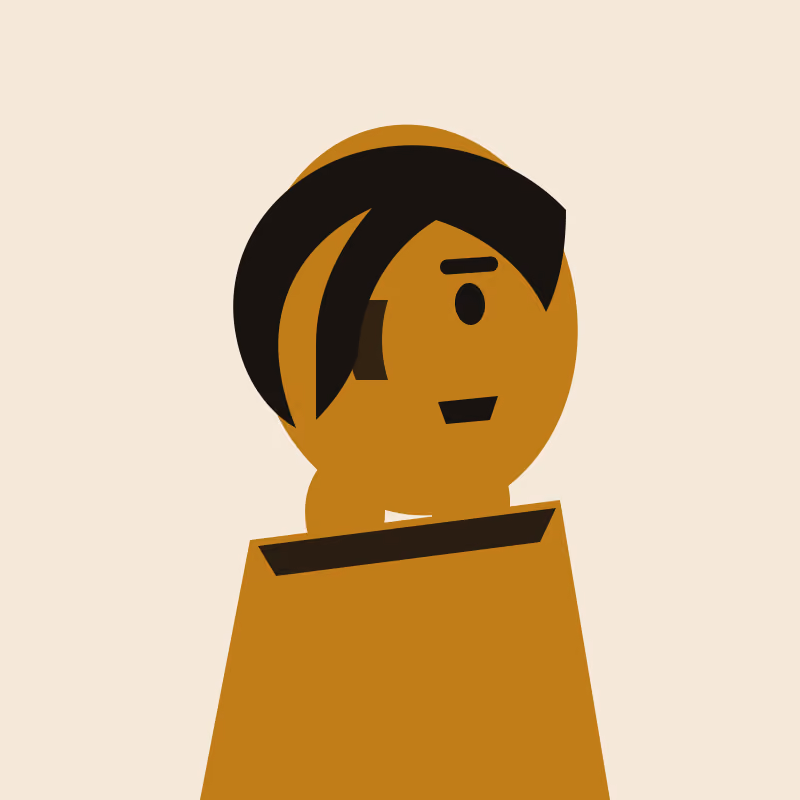 A stylised portrait of a person in three-quarter view, flat gold and black shapes on warm cream, in a two-ink risograph print